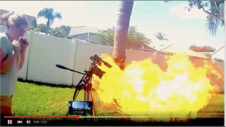 Ping Pong ball filled with Propane spins and EXPLODES
