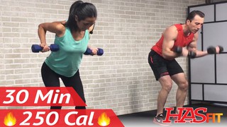 30 Min Back and Bicep Workout for Women & Men - Back and Biceps Exercises...