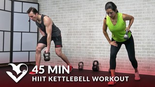 45 Min HIIT Kettlebell Workouts for Fat Loss & Strength - Kettlebell Work...