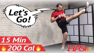 15 Min Cardio Kickboxing Workout Routine for Fat Loss - Aerobic Kick Boxi...