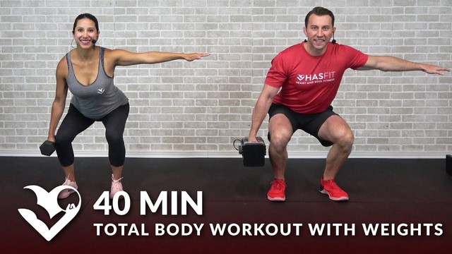 40 Min Total Body Workout with Weights - Full Body Strength Workout at ...