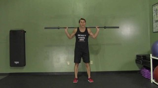 Standing Barbell Military Press Behind the Neck - HASfit Shoulder Exercis...