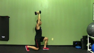 Overhead Lunge - HASfit Lunge Exercise Demonstration - Dumbbell Lunge - L...