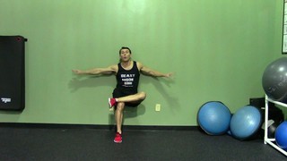 One Leg Wall Sit - HASfit Squat Exercise Demonstration - One Leg Wall Squ...