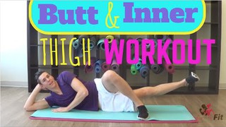 10 Min Butt & Inner Thigh Workout w/ Beauty and The Fit - HASfit Inner Th...