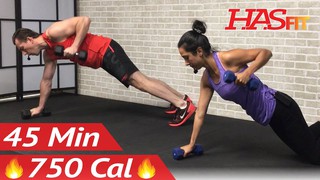 45 Min HIIT Strength and Cardio Workout at Home - Cardio and Strength Tra...