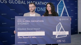 EOS Global Hackathon Sydney Greatest Social Impact Award Winner Jarmbi