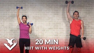 20 Minute HIIT with Weights at Home Training - Total Body Dumbbell HIIT W...