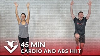 45 Min Cardio and Abs HIIT at Home - 45 Minute Cardio Workout No Equipmen...