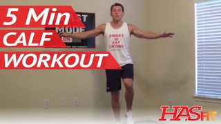 5 Minute Calf Workout at Home - HASfit Calves Exercise - Best Calf Exerci...