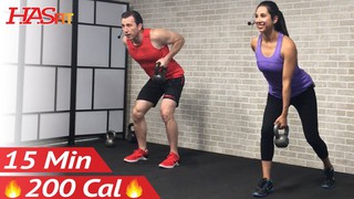 15 Min Beginner Kettlebell Workout for Fat Loss - Kettlebell Workouts for...