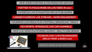 Live video news week commencing 5 March 2017