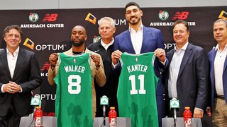 Kemba Walker, Enes Kanter Introduced to Boston Celtics Media | Danny Aing...