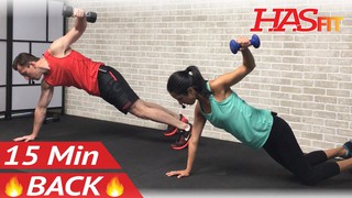 15 Min Back Workout at Home with Dumbbells - Back Workout Routine for Wom...