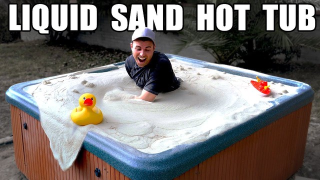 Liquid Sand Hot Tub- Fluidized air bed | Mark Rober How To Get Sand Out Of A Hot Tub