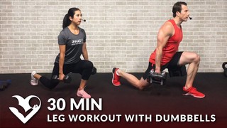 30 Minute Home Leg Workout with Dumbbells for Women & Men - Lower Body Bo...