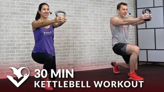 30 Minute Kettlebell Workout - HIIT Kettlebell Workouts for Fat Loss & St...