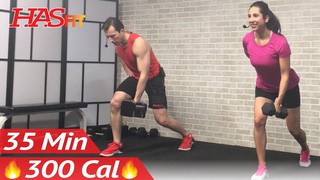 35 Min Strength Training Workout: Weight Training Full Body Dumbbell Work...