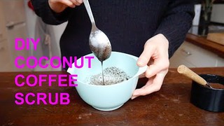 DIY coconut coffee scrub