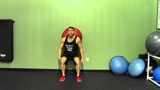 Exercise Ball Wall Squat - HASfit Beginner Squat Exercise Demonstration -...