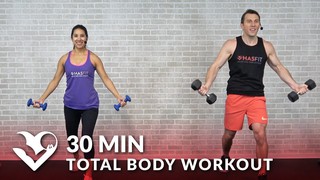 30 Minute Total Body Workout with Dumbbells - Home Strength Training Full...