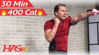 30 Minute Cardio Kickboxing Workout + Abs and Arms Workout - Aerobic Kick...