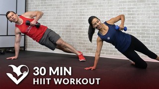 30 Minute HIIT Workout for Fat Loss at Home with Dumbbells - 30 Min HIIT ...