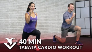 40 Min Tabata Cardio Workout without Equipment + Abs - Full Body HIIT No ...