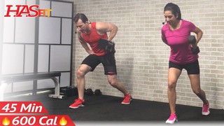 45 Min HIIT Strength and Cardio Workout at Home - Full Body Cardio and St...
