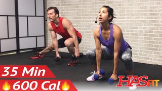 35 Min HIIT Workout for Fat Loss - Home HIIT Workout with Weights - High ...