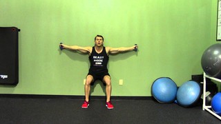 Iron Cross + Wall Sit - HASfit Squat Exercise Demonstration - Isometric E...