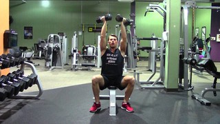 Dumbbell Supinated Press - HASfit Shoulder Exercise Demonstration - Anter...