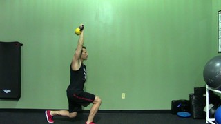 Kettlebell Overhead Reverse Lunge - HASfit Kettlebell Exercise Demonstrat...