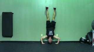 Handstand Push Up - HASfit Push Up Exercise Demonstration - Handstand Pus...