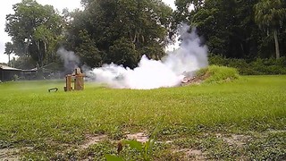 Powerful Golf Ball cannon! [Black Powder in a 1.75" fiberglass tube]