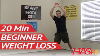 20 Min Beginner Workout for Weight Loss - HASfit Easy Exercises to Lose W...