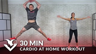30 Minute Cardio at Home Workout without Equipment - 30 Min HIIT Bodyweig...