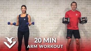 20 Minute Arms Workout at Home with Dumbbells - Biceps and Triceps Arm Wo...