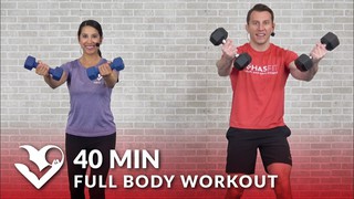 Full Body Workout at Home with Dumbbells - 40 Min Total Body Workout with...