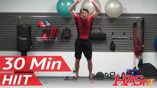 Ultimate Warrior 30 Minute HIIT Workout w/ Plyometrics Strength Cardio Ab...