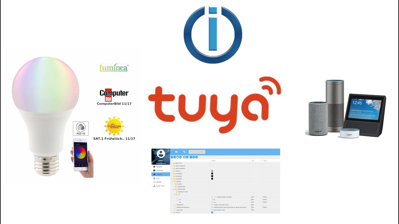 Tuya Geräte Flashen mit Tasmota Lampe Luminea ioBroker Alexa