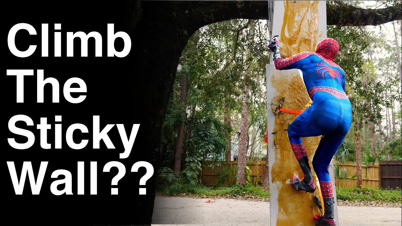 Can Spiderman Climb The Sticky Wall?