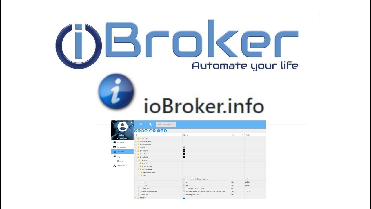 ioBroker info Adapter custome Adapter test Adapter